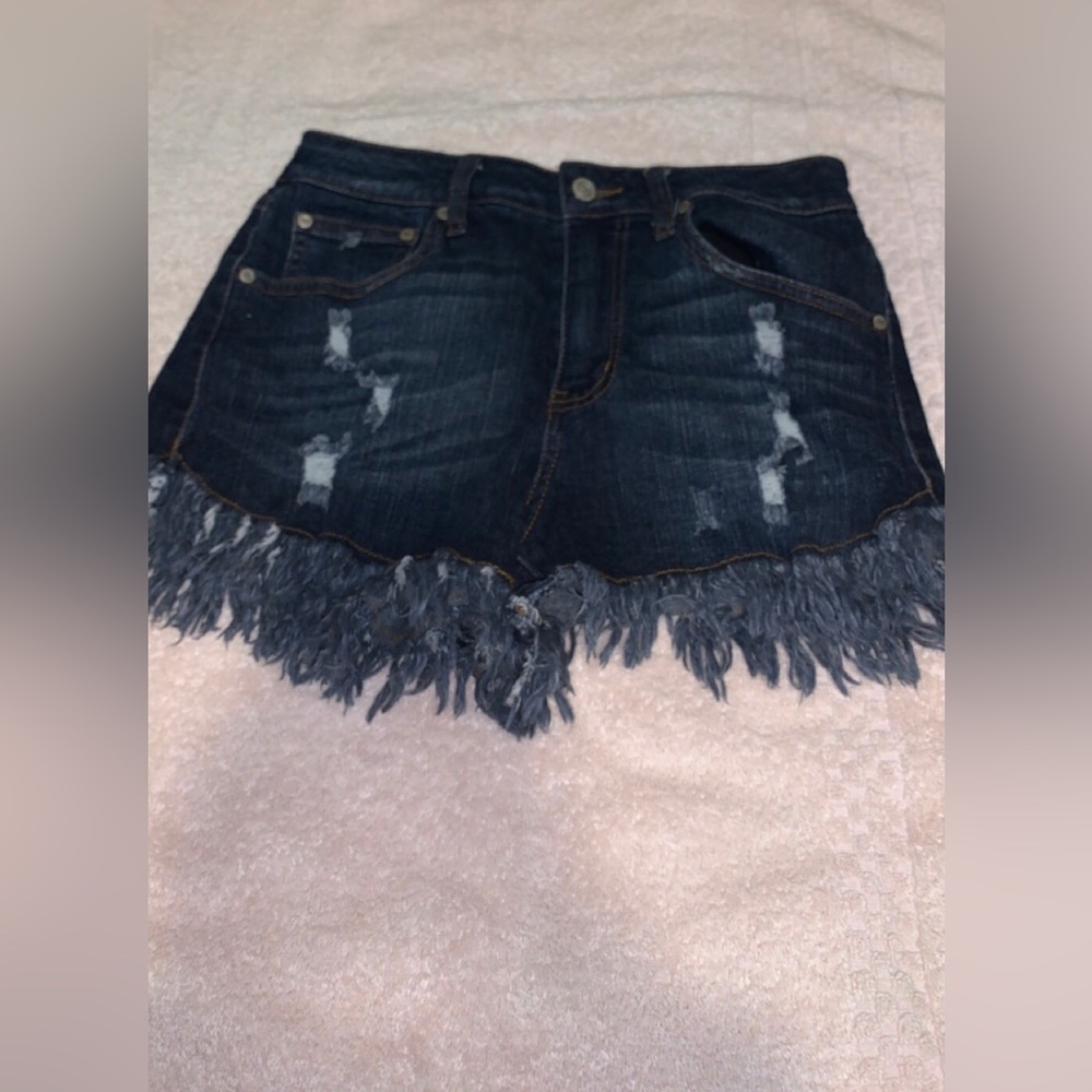 Altar’d State Fringe Jean Shorts (2)